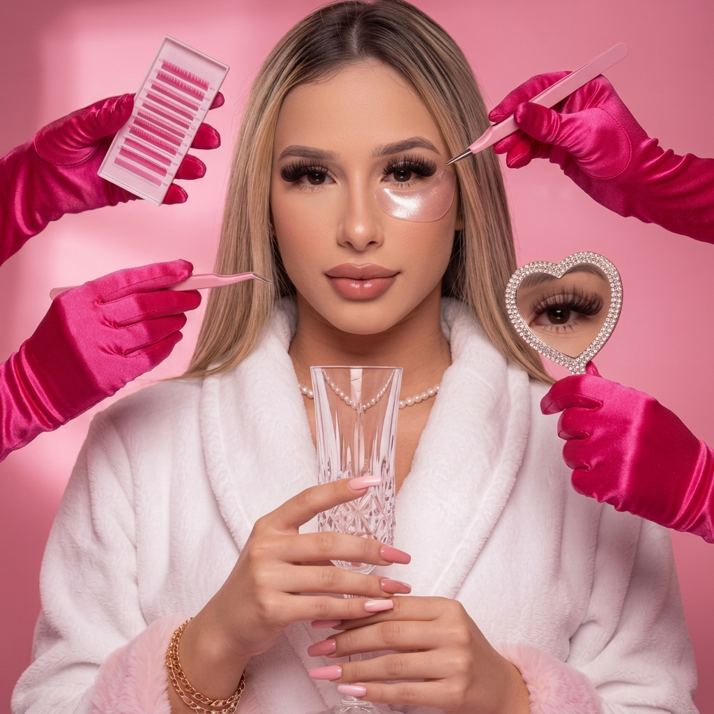 Taynara Lash Designer em produção editorial de cílios